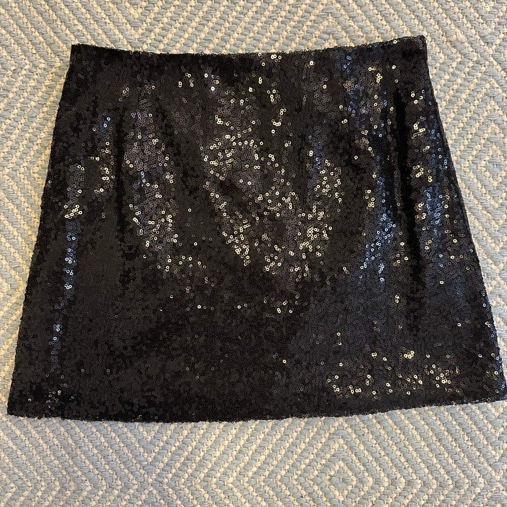 Millau Black Sequin Mini Skirt — Size Small